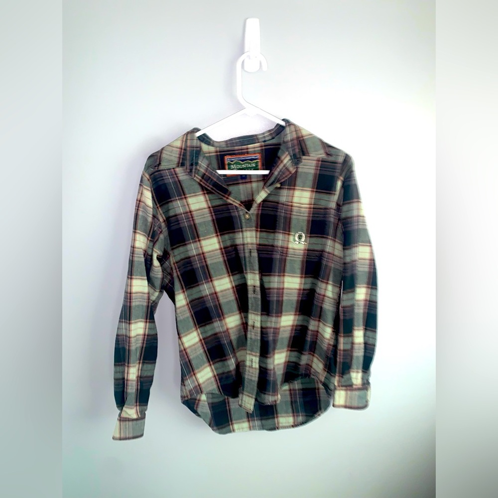 Mountain trails Authentic outdoor wear size M green with purple/ pink stripes